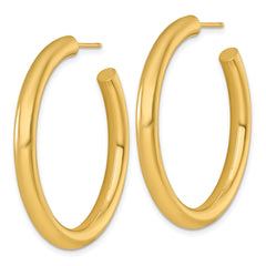14k Polished 4.0 x 40mm Tube C-Hoop Post Earrings