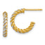 14k with White Rhodium Polished Diamond-cut Twisted 2.75mm Tube C-Hoop Post Earrings