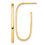 14k Polished Long Oval 2mm Tube Hoop Post Earrings