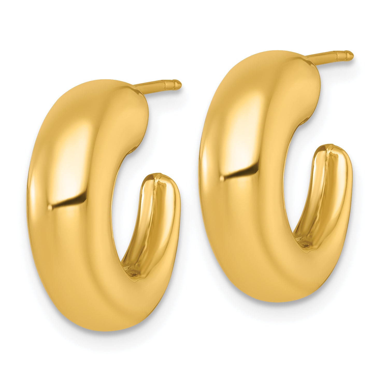 14k Polished Tapered Hollow C-Hoop Post Earrings Secondary image