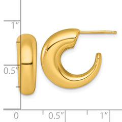 14k Polished Tapered Hollow C-Hoop Post Earrings