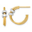 14k Two-tone Polished with Rings Double C-Hoop Post Earrings