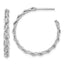 14k White Rhodium-plated Polished Woven Braid 3 x 29mm C-Hoop Post Earrings
