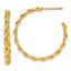 14k Polished Woven Braid 3 x 29mm C-Hoop Post Earrings