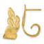 14k Brushed And Textured Curled Leaf Post Earrings