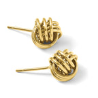 Triple Knot Stud Earrings in 14K Yellow Gold, 9mm - Sophia Jewelers