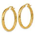 Large Patterned Hoop Earrings in 14K Yellow Gold, 31mm - Sophia Jewelers