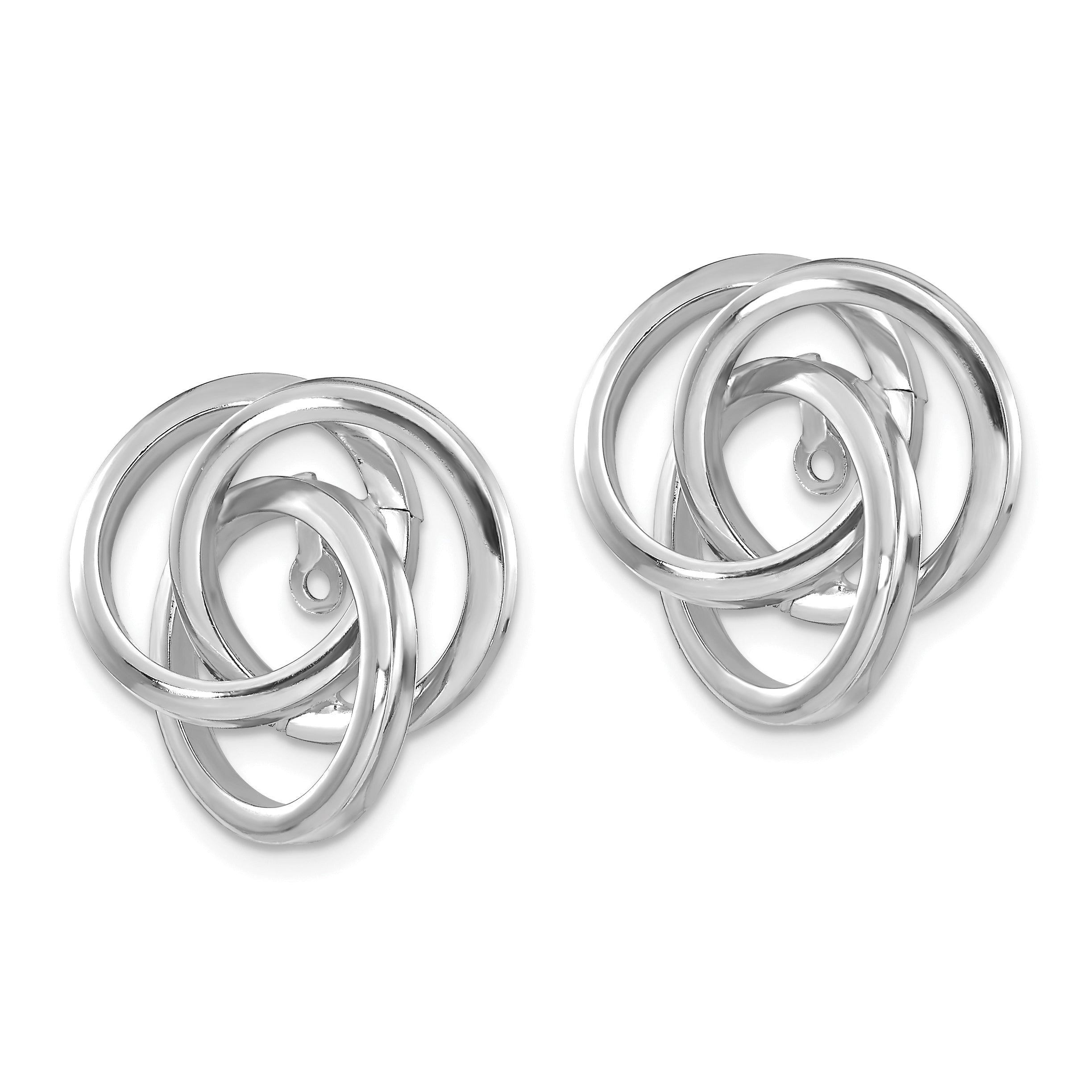 14K White Gold Polished Love Knot Earring Jackets Secondary image