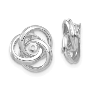 Love Knot Earring Jackets in 14K White Gold, 10mm - Sophia Jewelers