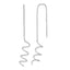14k White Gold Polished Diamond-cut Spiral Threader Earrings