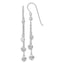 14k White Gold D/C Triple Heart Dangle Shepherd Hook Earrings