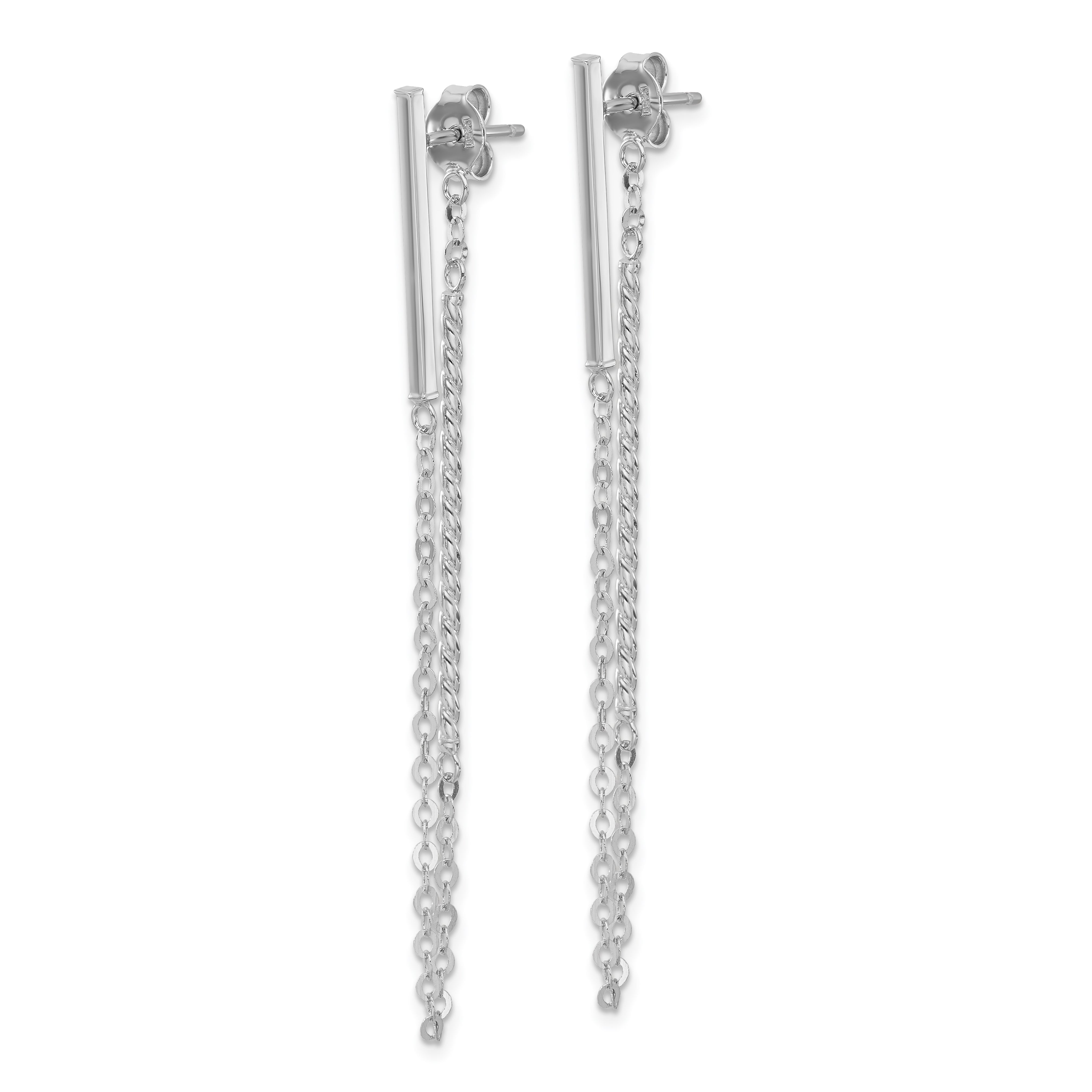 14K White Gold Twisted Stud Earrings Secondary image