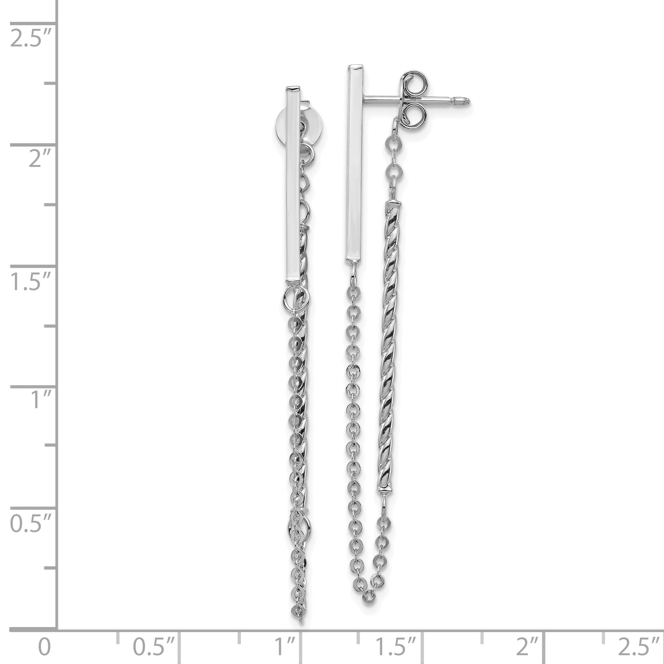 14K White Gold Twisted Stud Earrings