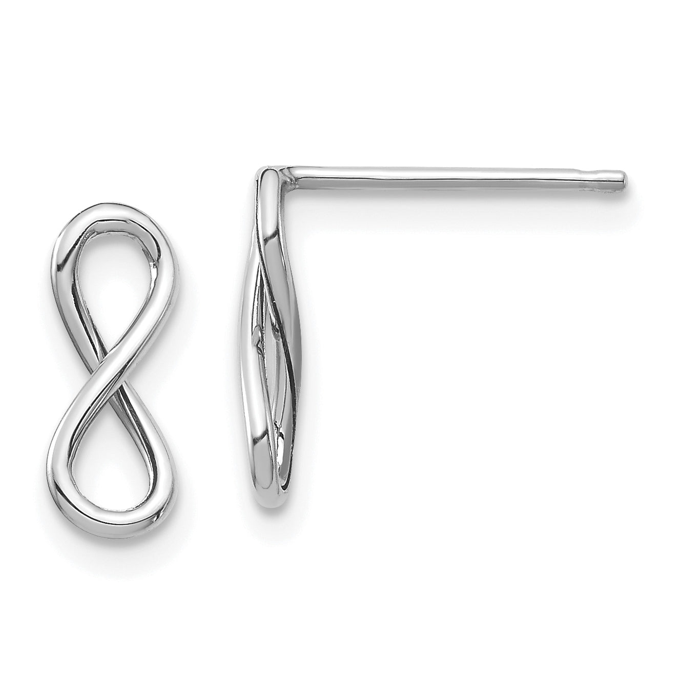 14K White Gold Polished Infinity Post Earrings Main image
