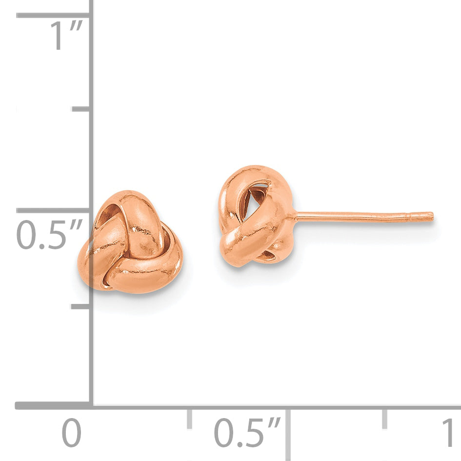 14k Rose Gold Polished Love Knot Post Earrings