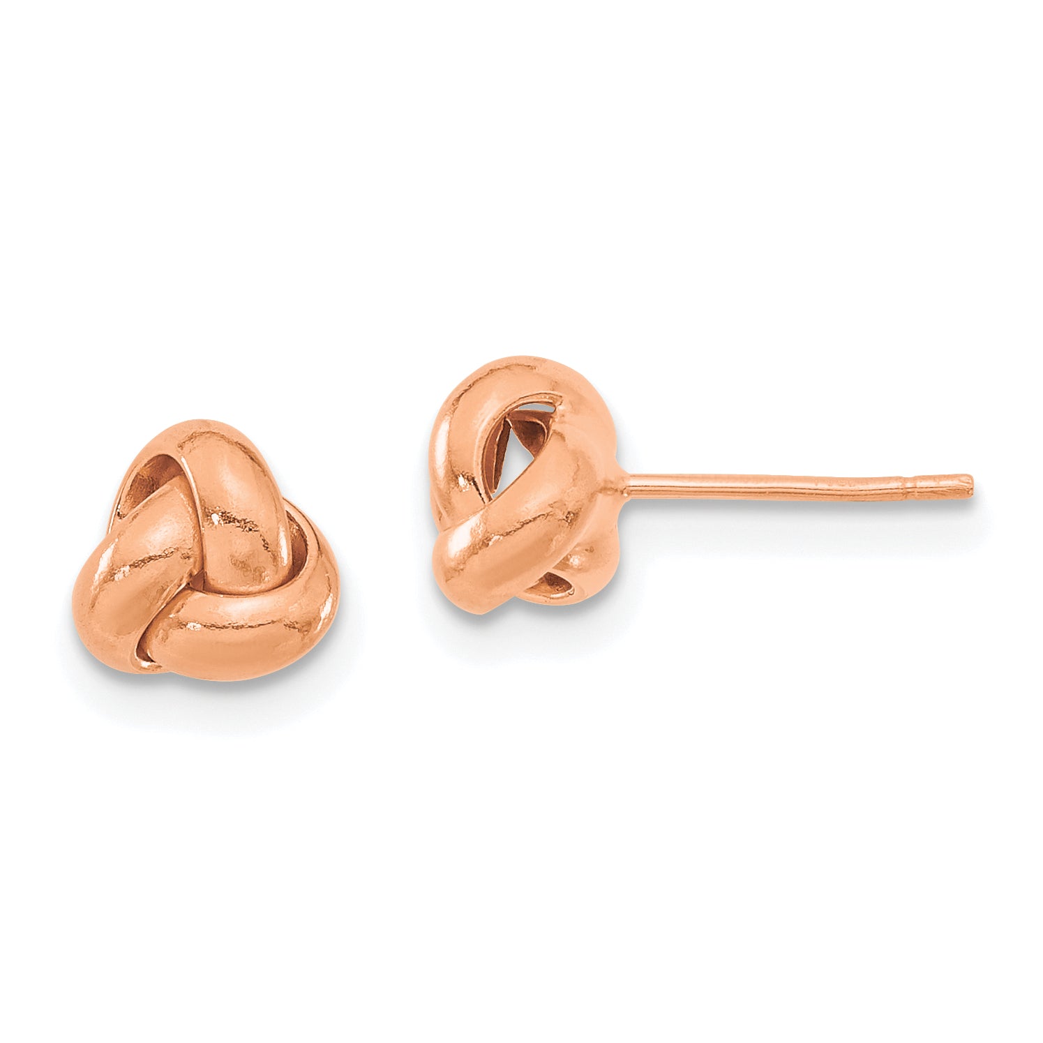 14k Rose Gold Polished Love Knot Post Earrings Main image