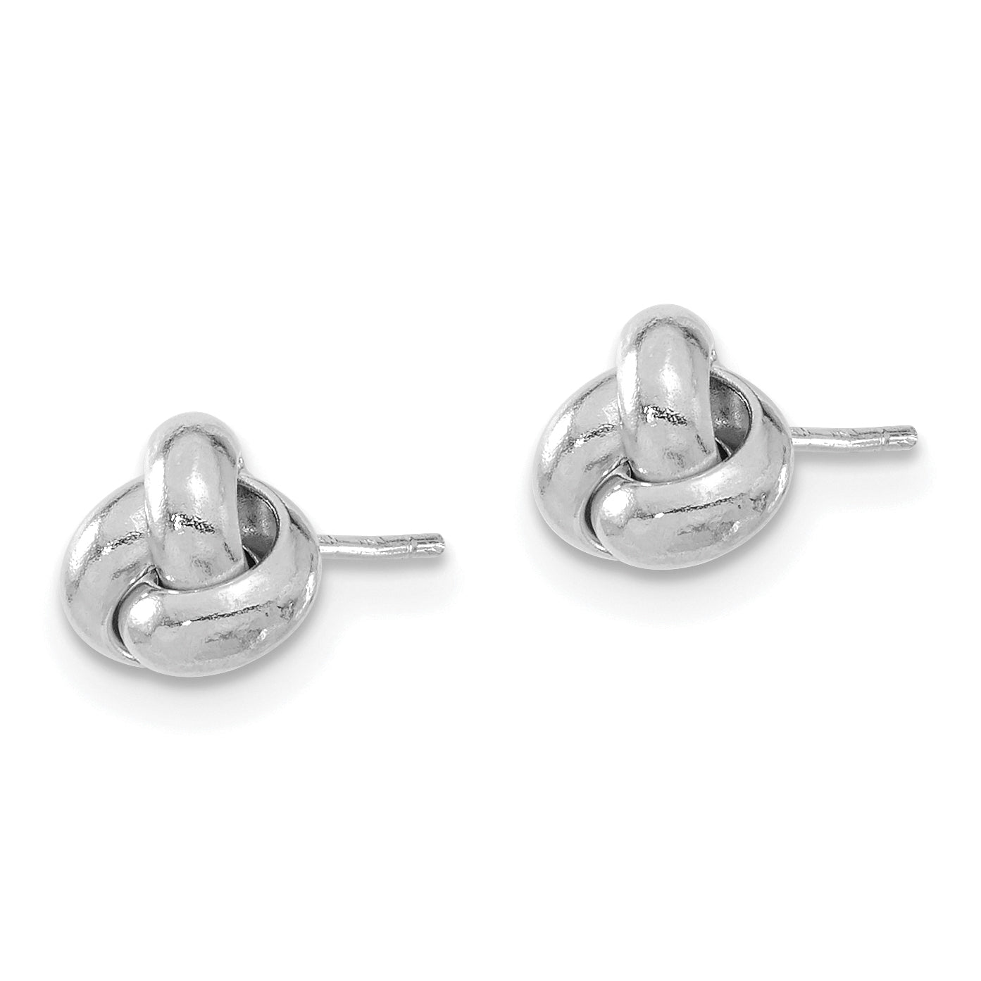 14k White Gold Polished Love Knot Post Earrings Secondary image