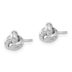 14k White Gold Polished Love Knot Post Earrings