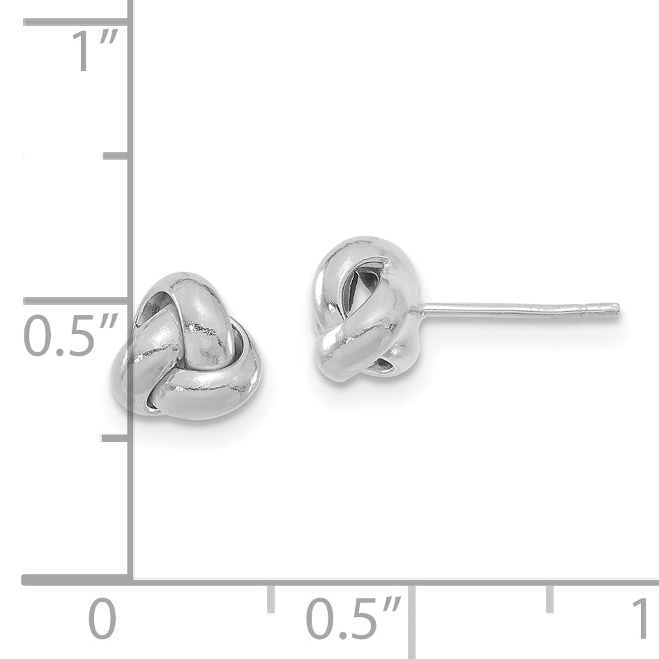 14k White Gold Polished Love Knot Post Earrings