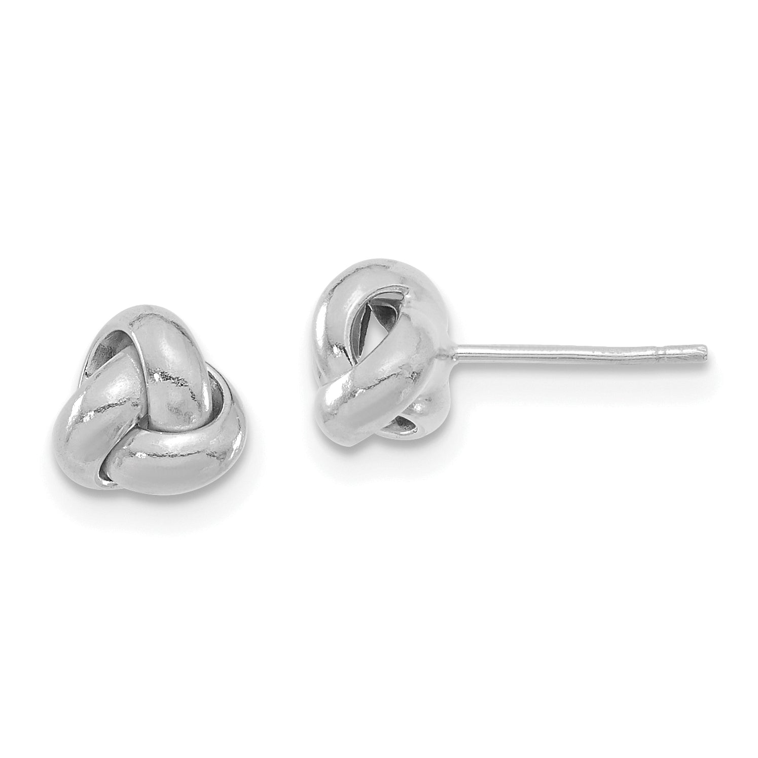 14k White Gold Polished Love Knot Post Earrings