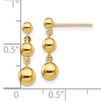14k Graduated 3 Ball Post Earrings