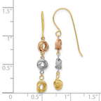 14K Tri-Color Love Knot Dangle Earrings