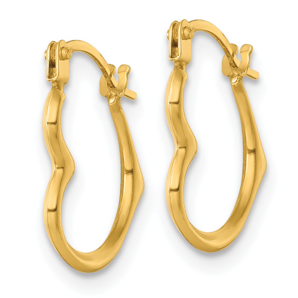 Heart Hoop Earrings in 14K Yellow Gold Secondary image