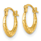 14k Polished Scalloped Twisted 1.5 x 11.00mm Hollow Hoop Earrings