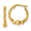 14k Polished Diamond-cut Graduated Beaded Hoop Earrings