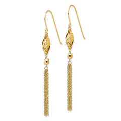 14k Bead and Chain Dangle Earrings