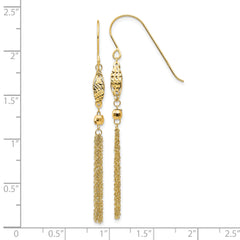 14k Bead and Chain Dangle Earrings