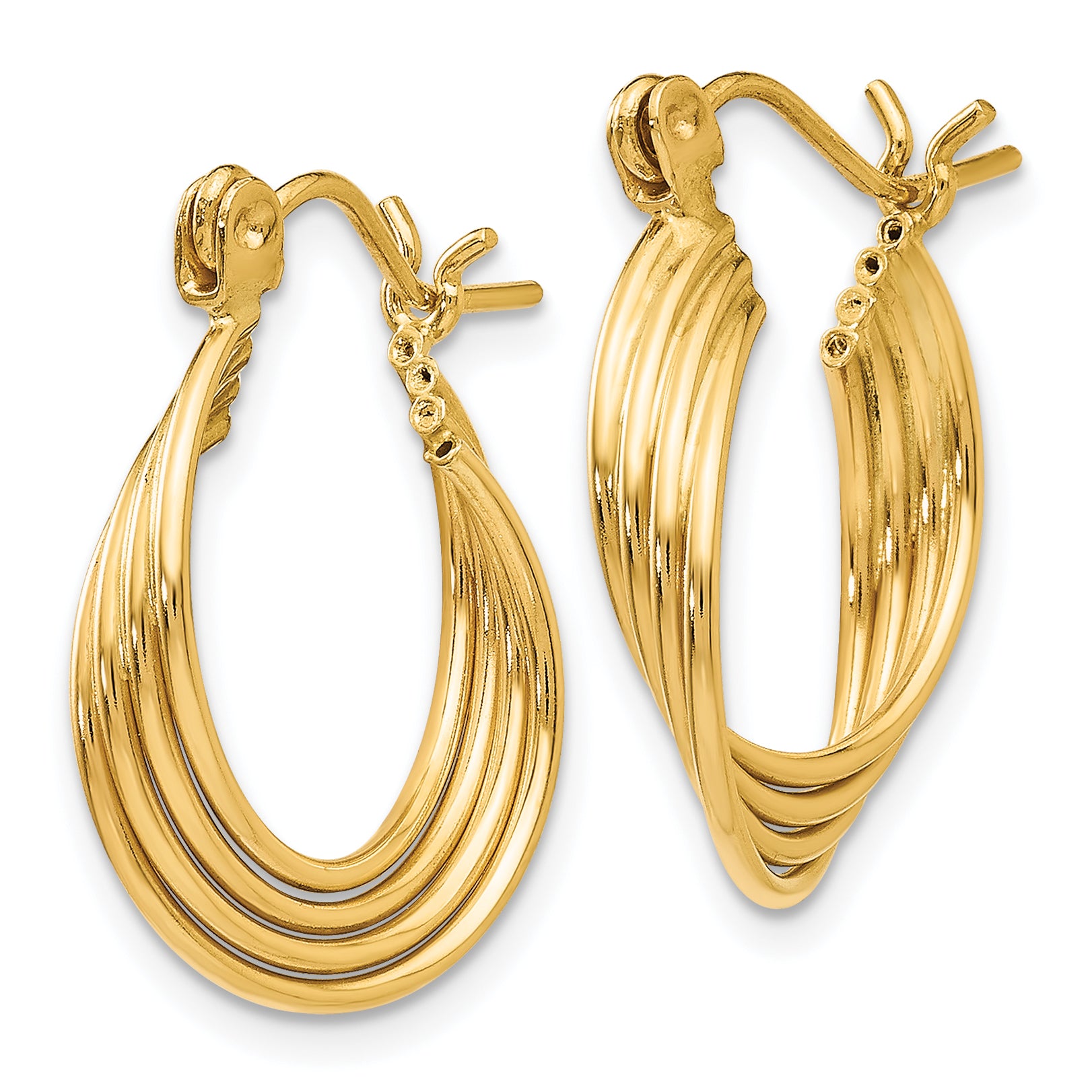 14k Polished Circles Hoop Earrings Secondary image