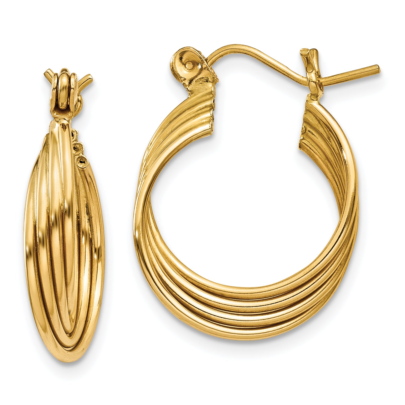 14k Polished Circles Hoop Earrings Main image