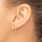 Heart Hoop Earrings in 14K Two-Tone Gold, 17x20mm Diamond-Cut - Sophia Jewelers