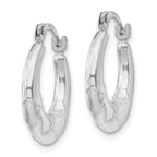 14K White Gold Hollow X Hoop Earrings
