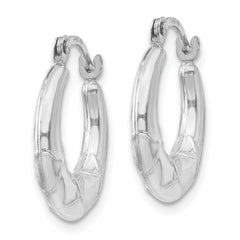 14K White Gold Hollow X Hoop Earrings