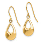14k Teardrop Hollow Dangle Earrings