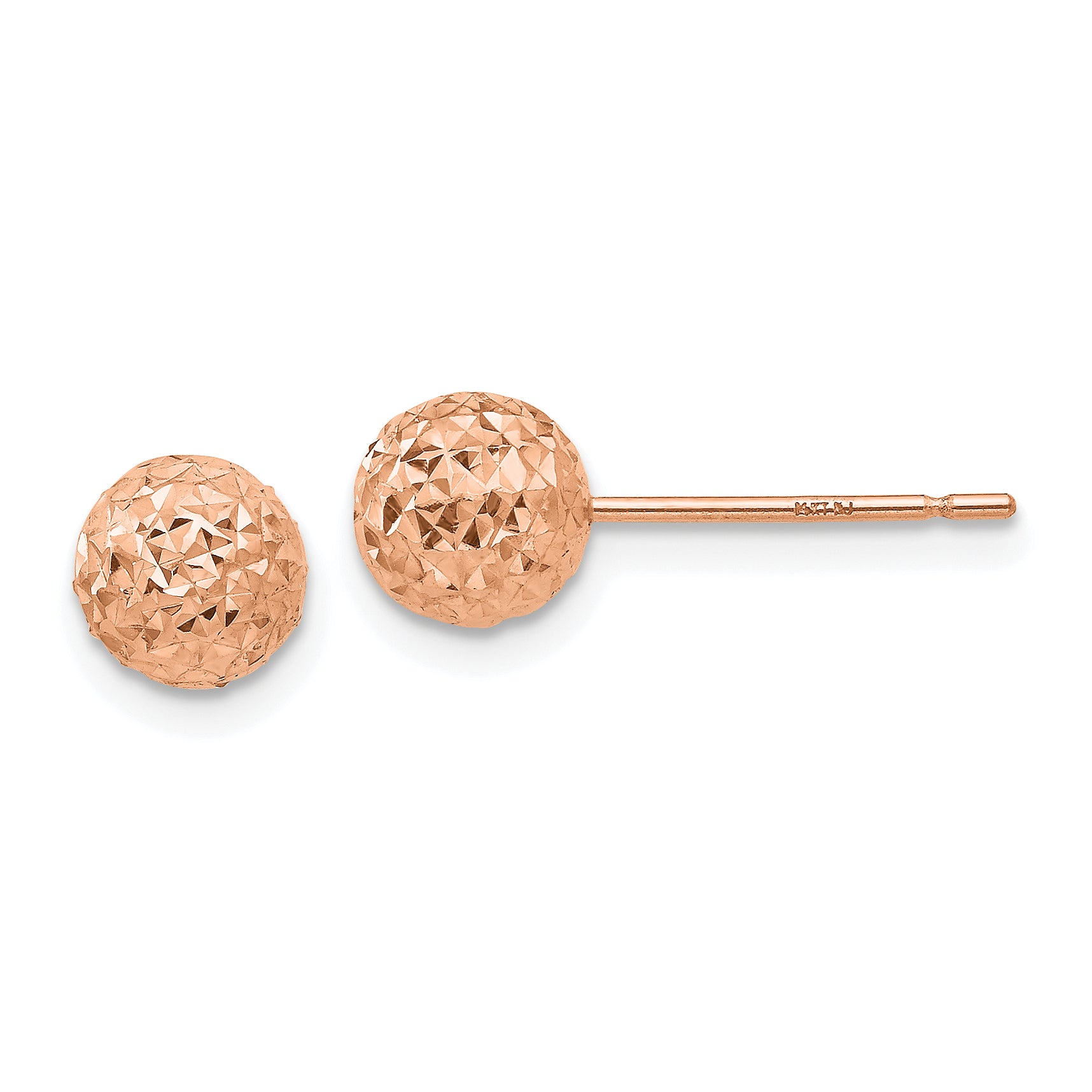 14K Rose Gold 6mm Ball Post Earrings Main image
