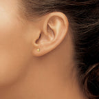 Puffed Round Button Stud Earrings in 14K Yellow Gold, 3mm Textured - Sophia Jewelers