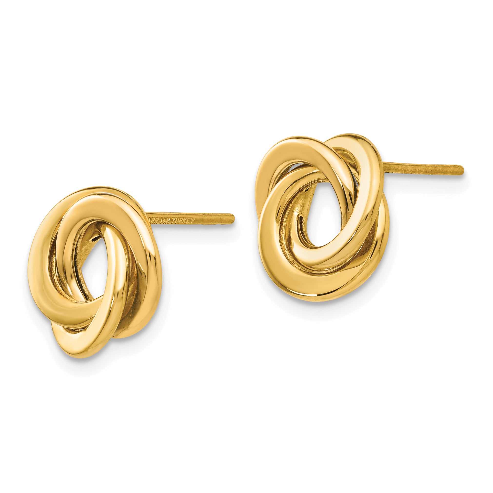 14K Polished Intertwined Circles Post Earrings Secondary image