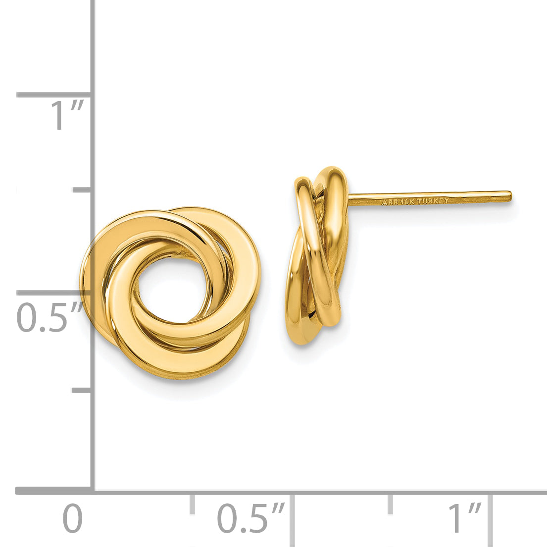 14K Polished Intertwined Circles Post Earrings