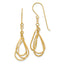 14K Diamond Cut Tear Drop Shepherd Hook Earrings