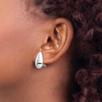 Teardrop Omega Back Stud Earrings in 14K White Gold, 10mm - Sophia Jewelers