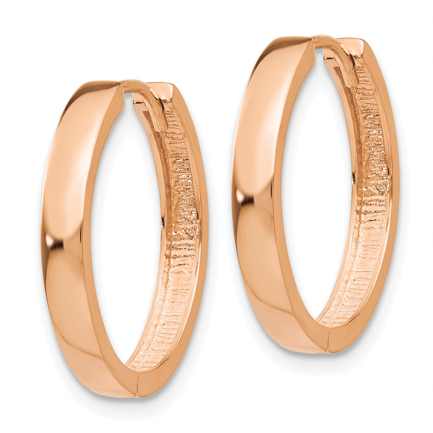 14K Rose Gold Hinged Hoop Earrings Secondary image