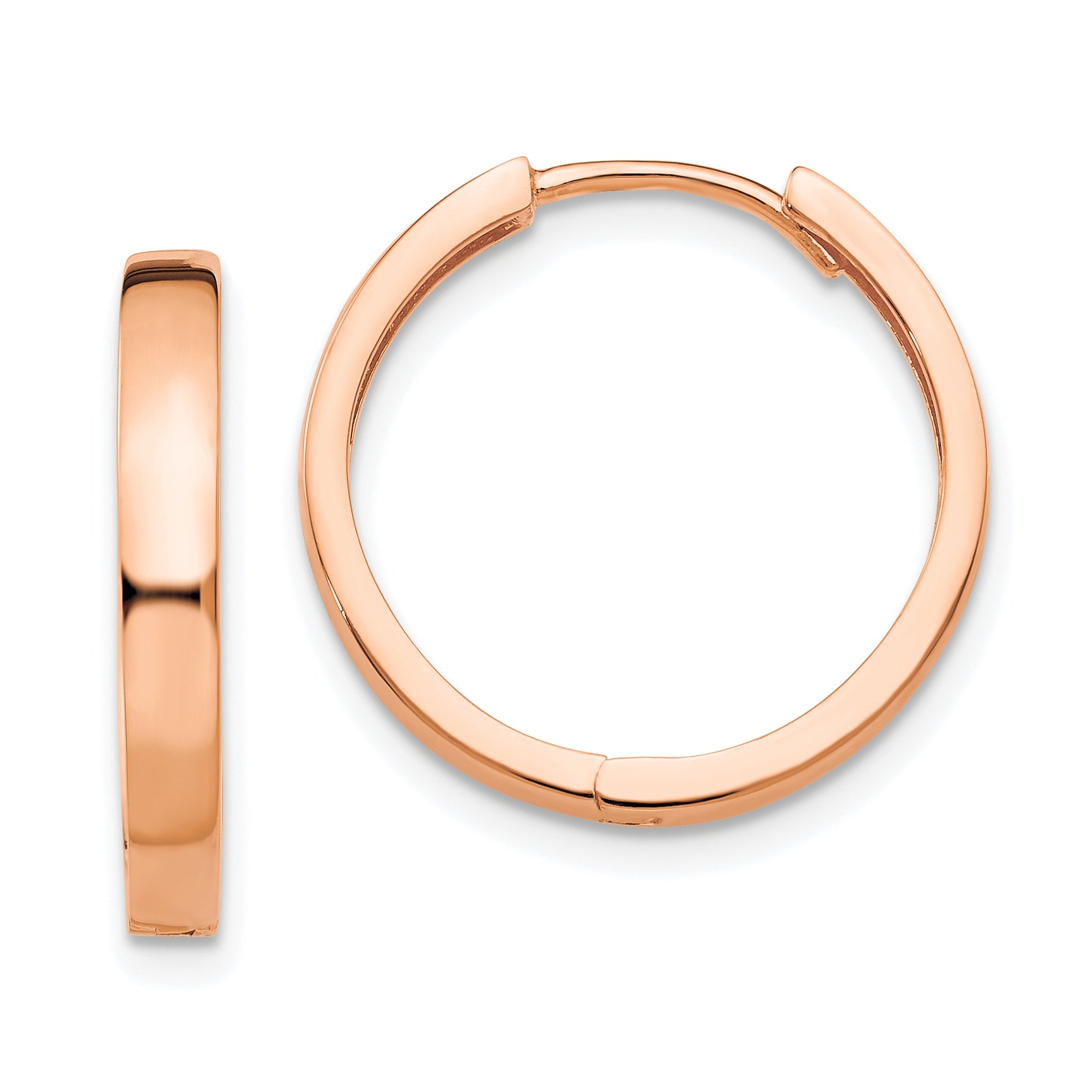 14K Rose Gold Hinged Hoop Earrings Main image