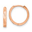 14k Rose Gold Polished Faceted 2x14mm Hinged Hoop Earrings