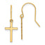 14k Dangle Cross Shepherd Hook Earrings