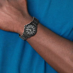 Mens Chisel Stainless Steel Black IP-plated Black Dial Watch