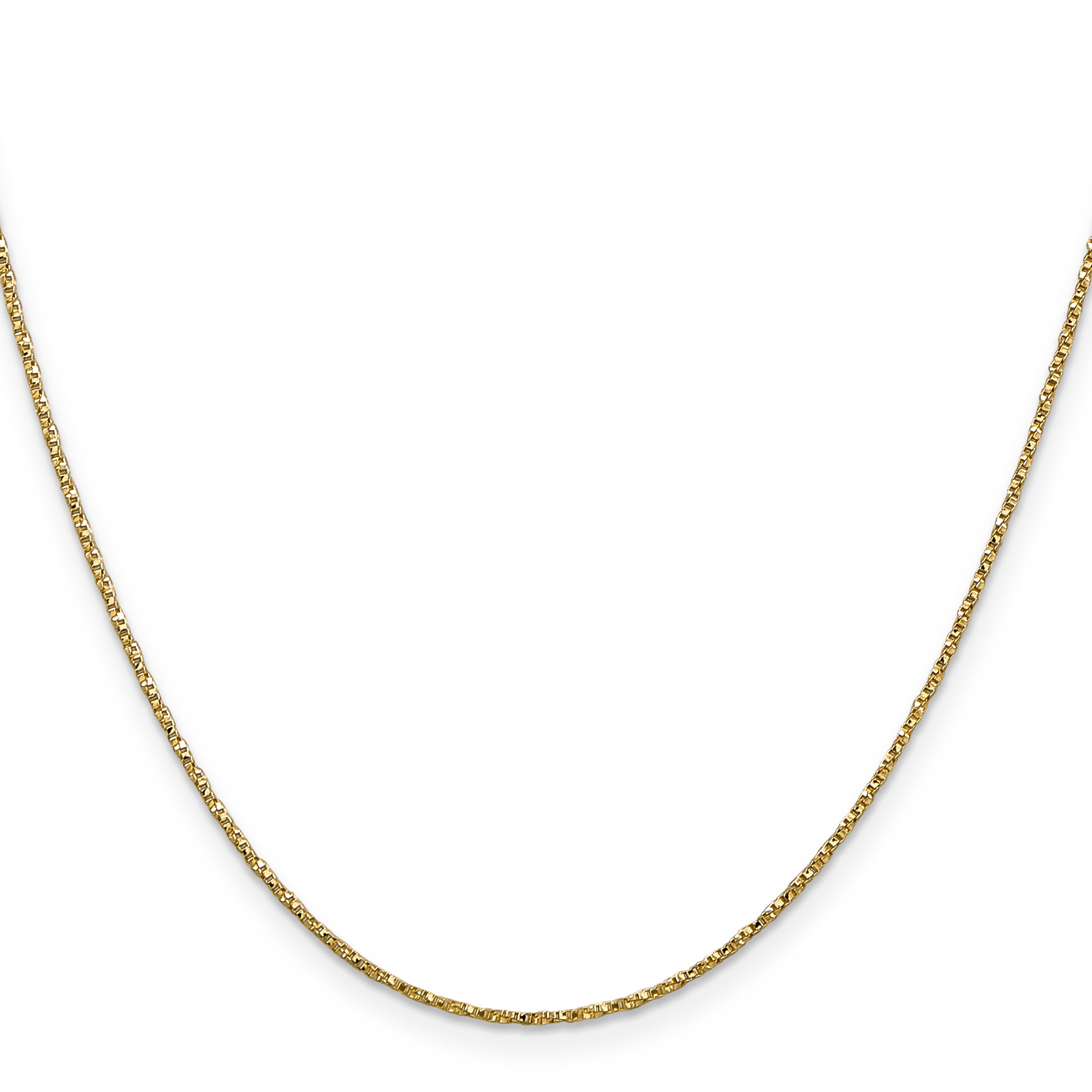 14K Yellow Gold Solid Box Chain Necklace 0.95mm Secondary image