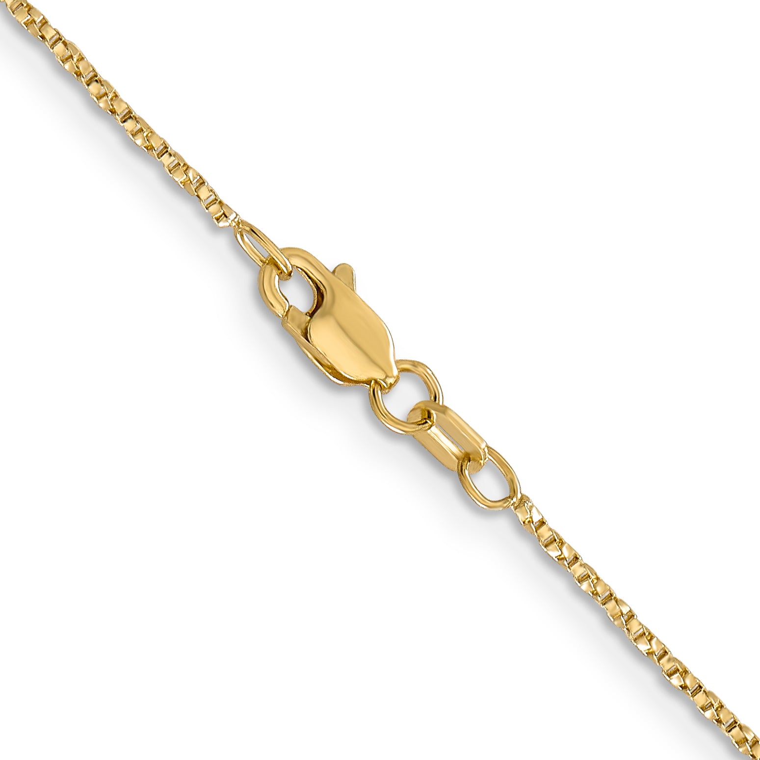 14K Yellow Gold Solid Box Chain Necklace 0.95mm